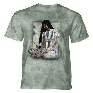 Over My Shoulder Native American Indian Woman Tribal Gray Mountain T-Shirt 4X